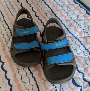 Grey toddler swiftwater Crocs sandals